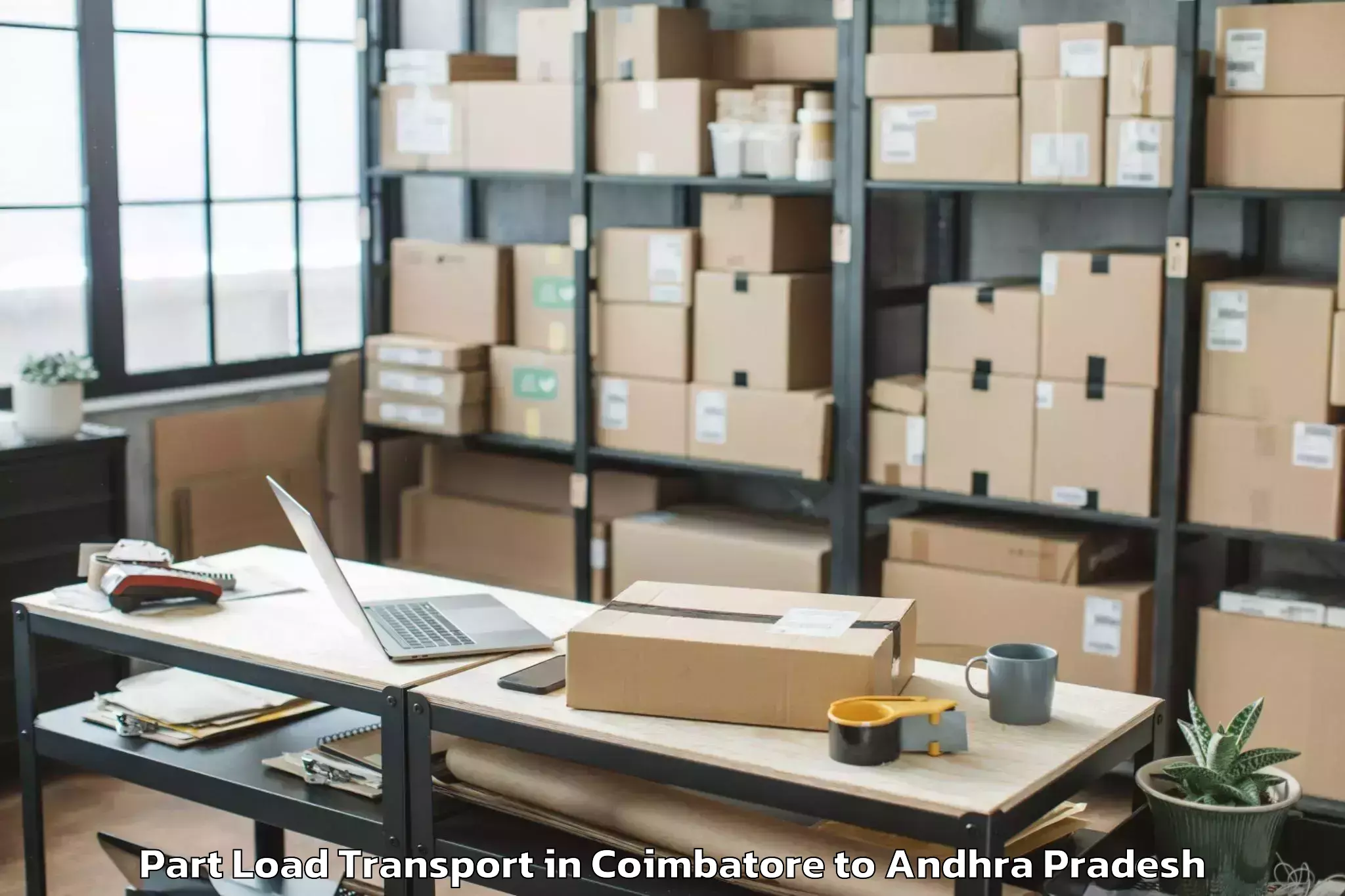 Book Coimbatore to Akividu Part Load Transport Online